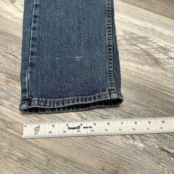 Levis 505 Mid Wash Blue Mens 32x32 Regular Straight Leg Stretch Jeans Red Tab - Picture 12 of 13